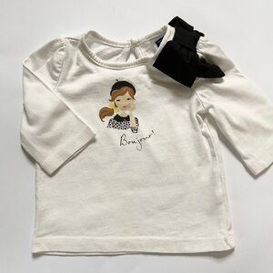 Janie and Jack Bonjour Paris Infant Long Sleeve Cotton Top
